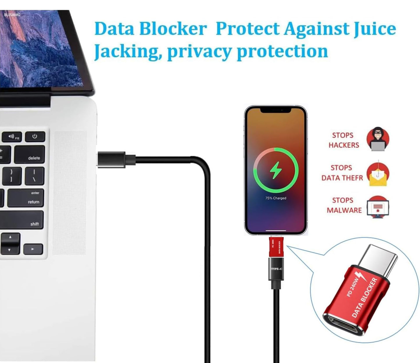 Data Blocker, 4-in-1 Universal USB Data Blocker, Protection from Illegal Downloading, Hacking Proof 100% Guaranteed, for iPhone 15 and Any USB Device