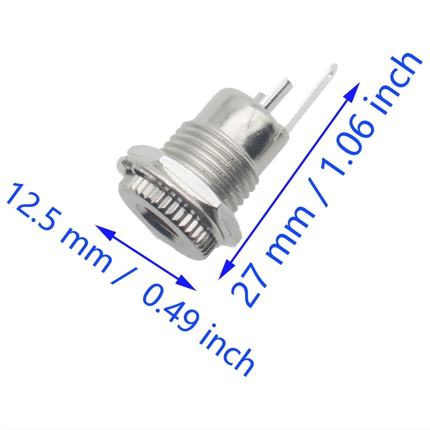 SYCZIOHU DC-099 5.5 MM x 2.1 MM Threaded Female Power Jack Panel Connector for Car Audio, Laptops and MP3 Players (6 PCS)