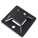 Cable Tie Mounts Self Adhesive Clips Wire Tie Base (25mm x 25mm) - Premium Grade Strength Screw-Hole Anchor Point Provides Optimal Strength (100