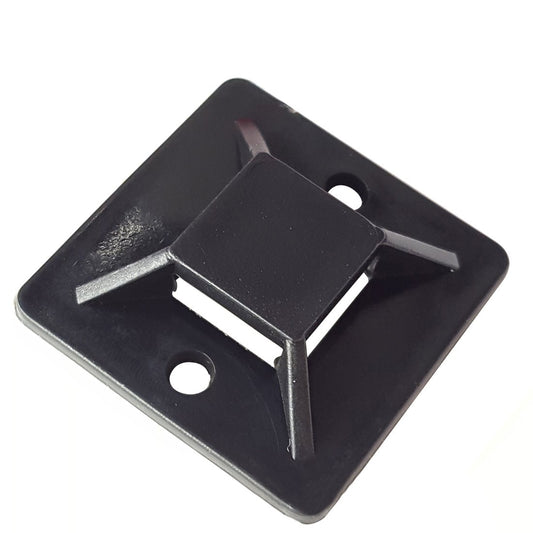 Cable Tie Mounts Self Adhesive Clips Wire Tie Base (25mm x 25mm) - Premium Grade Strength Screw-Hole Anchor Point Provides Optimal Strength (100