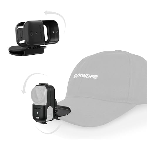 CAPART Vertical/Horizonal Hat Clip with Frame Cage for DJI OSMO Nano, 360° Rotatable 180° Tiltable Baseball Cap Camera Mounting Bracket Clamp, Widely