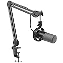 FIFINE Dynamic Podcast Microphone Set with Boom Arm Stand, Studio XLR/USB Microphone for Recording Vocal Streaming, Metal Mic with Mute Tap, Headphone