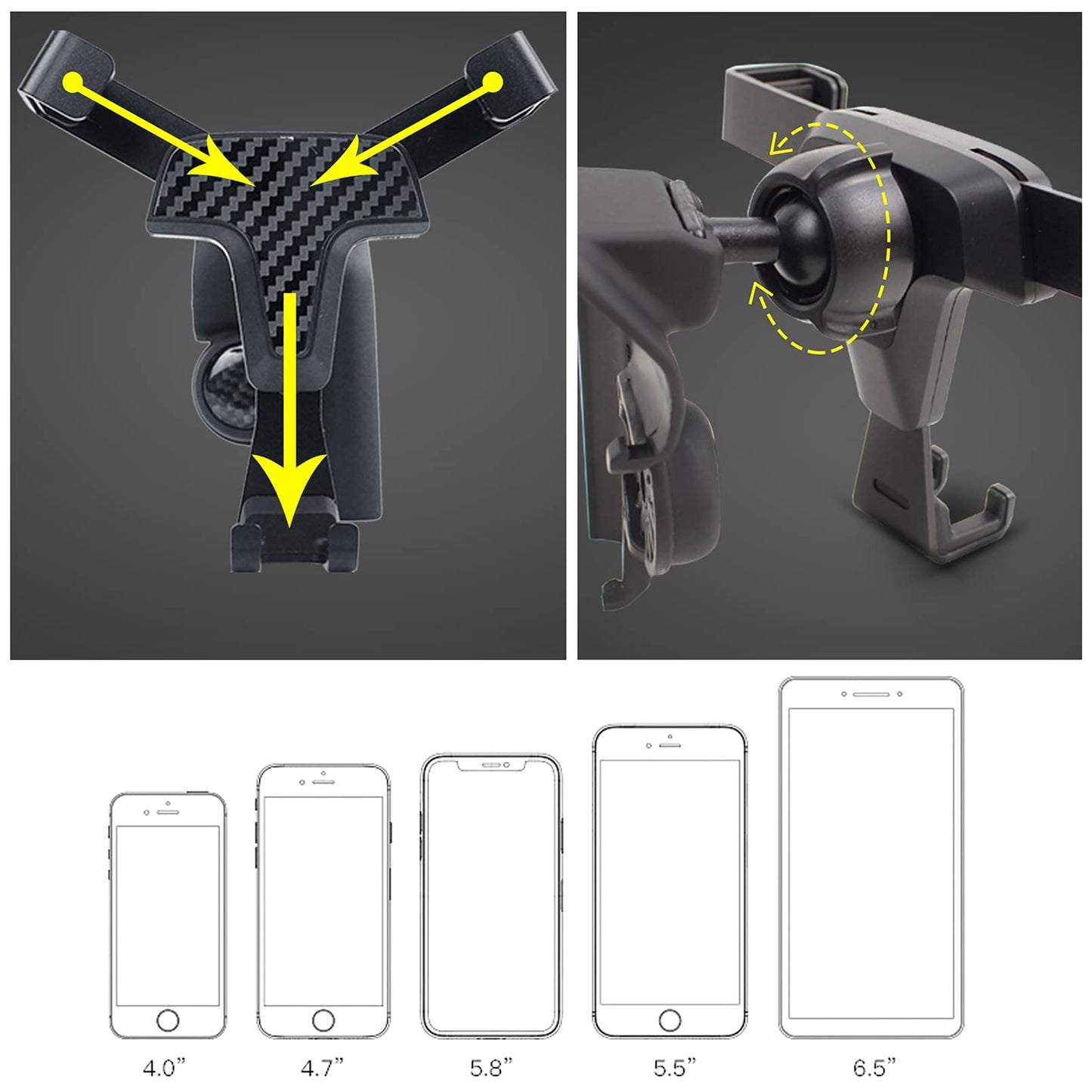 ITrims Car Phone Holder for Ford F-150 F150 2015-2020, Car Air Vent Cell Phone Holder Cradles Mount Compatible for iPhone 11 pro/XS/XR/X/8/7, Galaxy