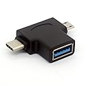 BSHTU 2in1 Micro USB 3.0 and 2.0 Type C OTG Adapter, USB-C Male Micro USB Male to USB-A 3.0 Female Converter On The Go for Android Google Nexus…