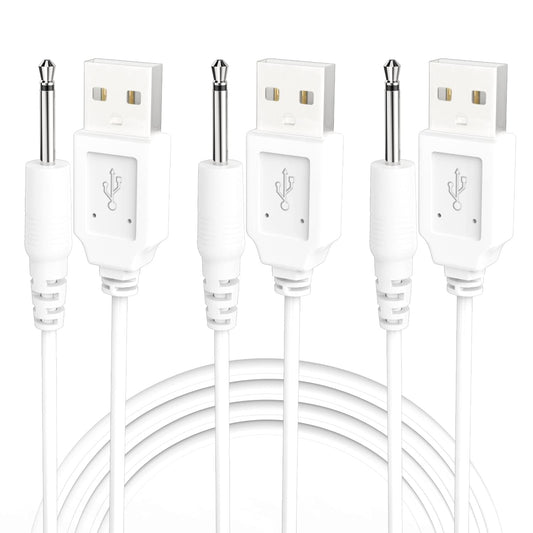 Bicmice USB DC Charging Cable 2.5mm DC Charger Cord 2.7Ft Replacement for Massager-3 Pack(White)