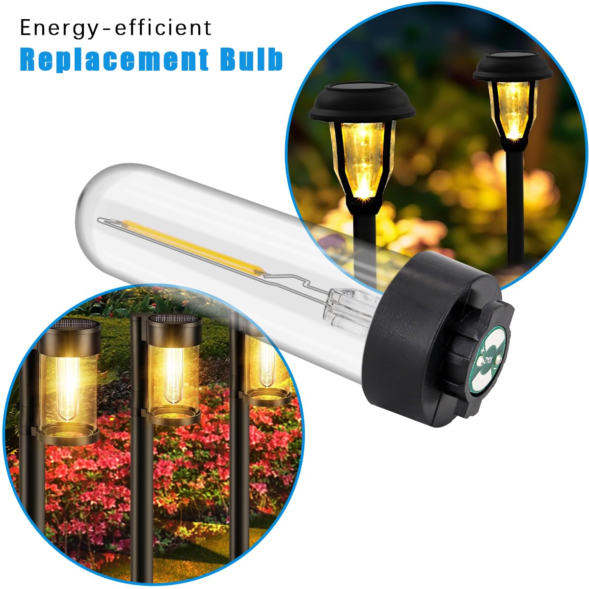 enwant Solar Light Bulb Replacement May Fit Hampton Bay Solar Light 3V Warm White Solar Lightbulb Outdoor Indoor for Yard Garden Pathway, 2 Pack