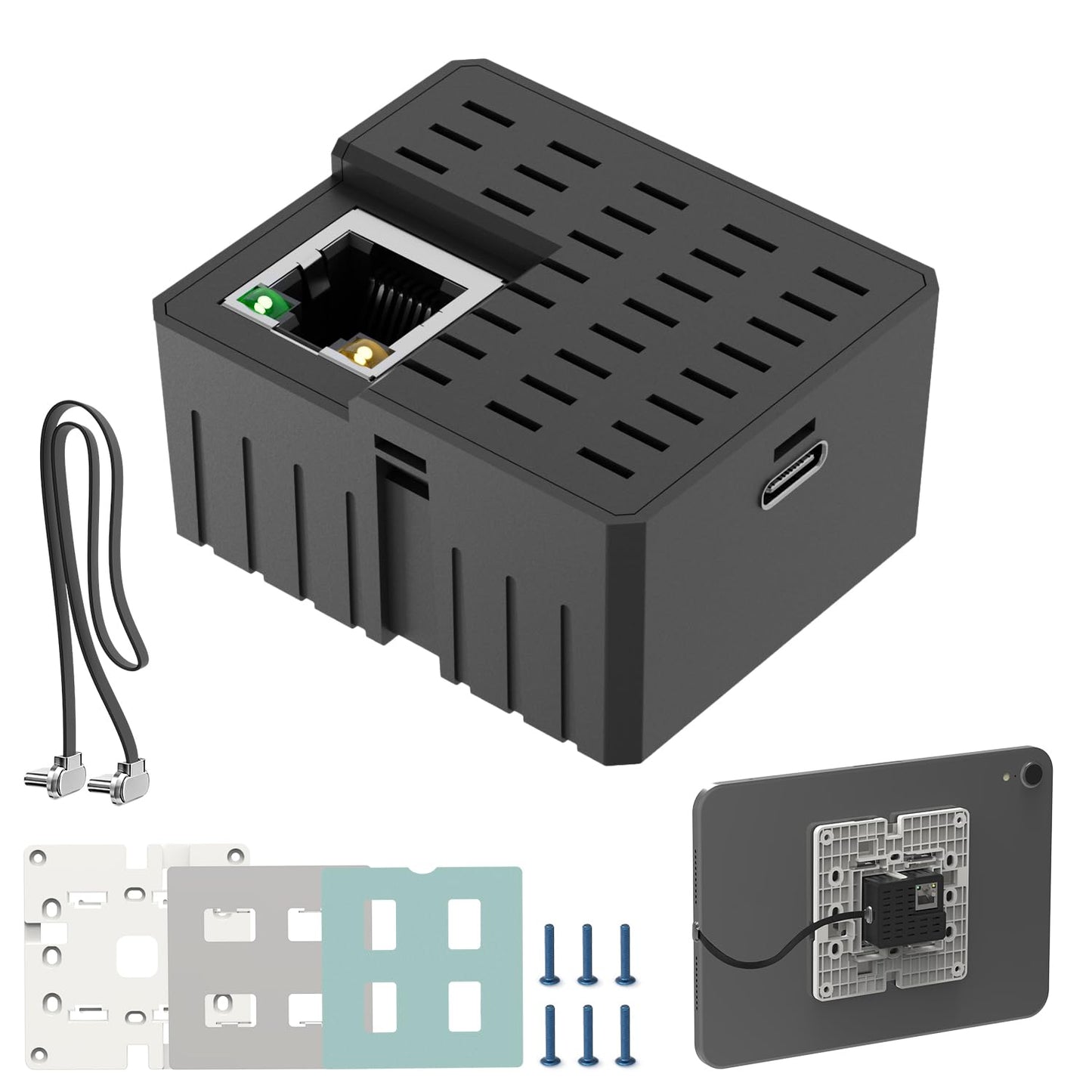 Agile Universal PoE Flush Tablet Wall Mount Kit with Bracket & Flat Cable