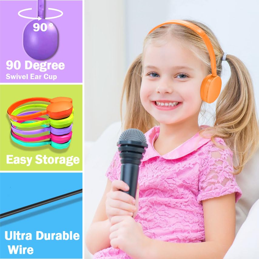 Ladont 20 Pack Kids Headphones Bulk for Classroom School, Durable Wholesale Wired Headphones for Kids Student Boys Girls Adults,HD Sound 3.5mm Jack