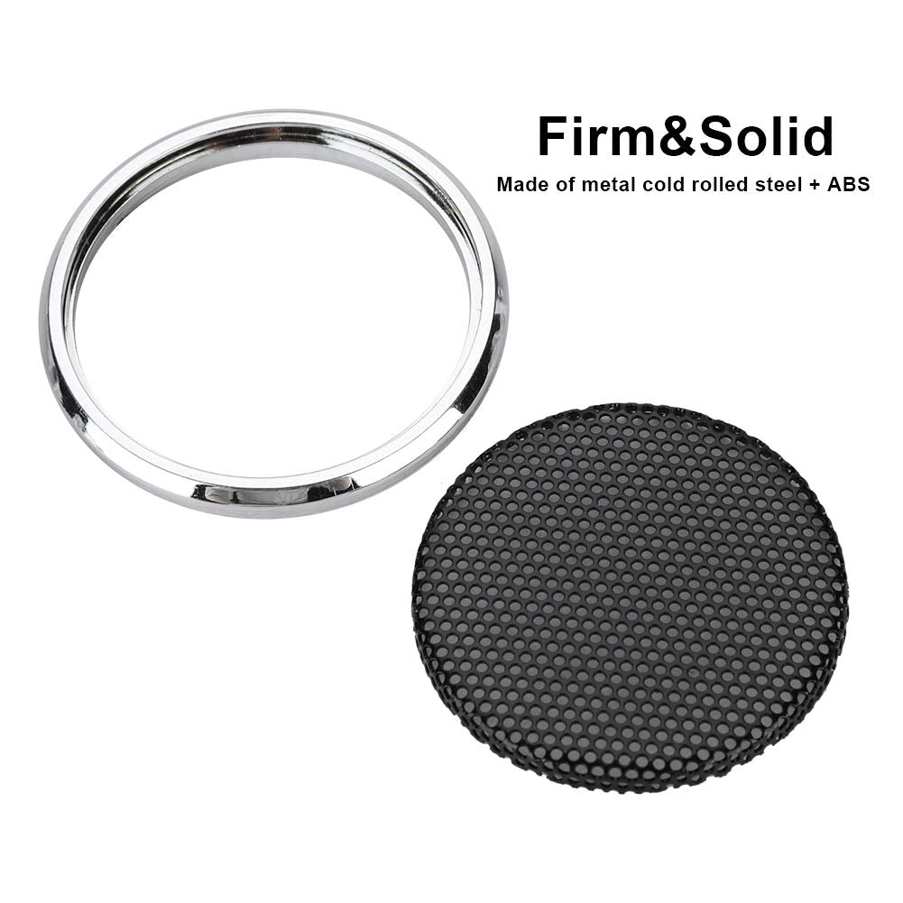 ASHATA Speaker Covers, 2 PCS 1 inch Audio Speakers Decoration Protective Grills Cover Steel mesh Case,Round