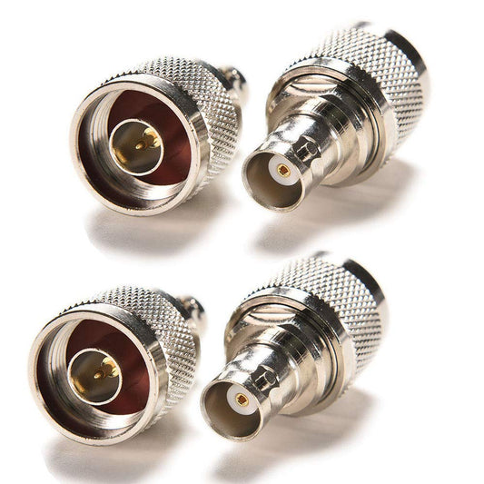 N Male to bnc Female Adapter 4pcs Coaxial Adapter Connector Antenna Converter Connector for Radio Walkie
