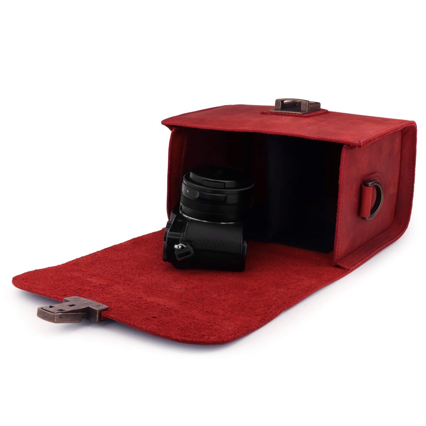 MegaGear Pebble Genuine Leather Camera Messenger Bag for Mirrorless, Instant and DSLR Cameras