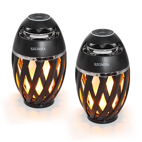 SZGMJIA LED Flame Speaker, Flame Atmosphere Outdoor Bluetooth Speaker with Stereo Enhanced Bass Sound, TWS Supported Portable Wireless Speaker, BT4.2