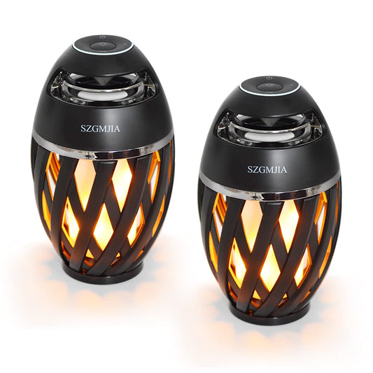 SZGMJIA LED Flame Speaker, Flame Atmosphere Outdoor Bluetooth Speaker with Stereo Enhanced Bass Sound, TWS Supported Portable Wireless Speaker, BT4.2