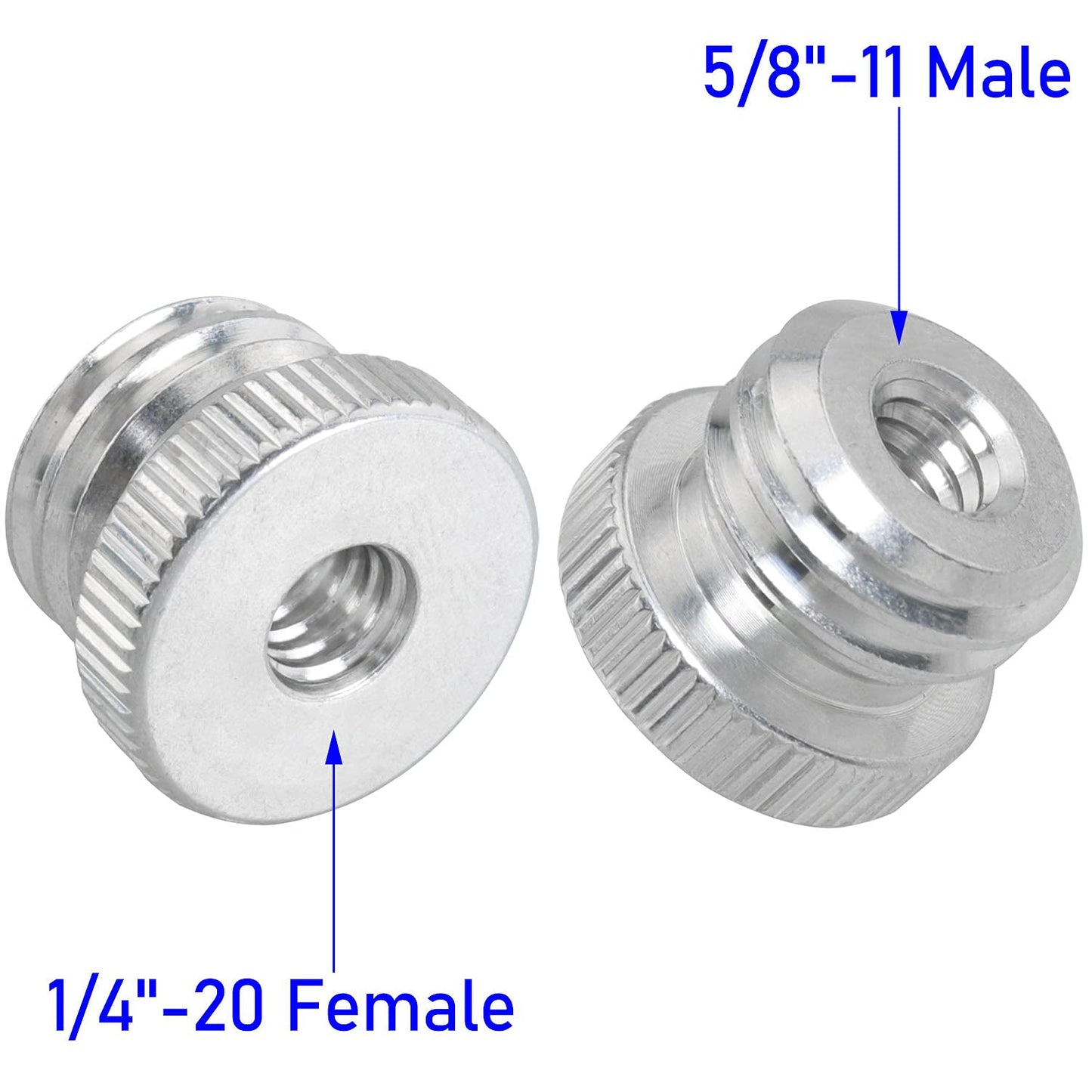 LUORNG 2PCS 1/4'' Female to 5/8'' Male Threaded Screw Adapter for Microphone Stand Mount Tripod Laser Level Adapter
