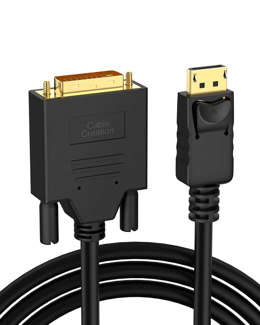 CableCreation Active DisplayPort to DVI Cable, 6FT DP to DVI-I Cord, Eyefinity Support Multi-Screen, Black