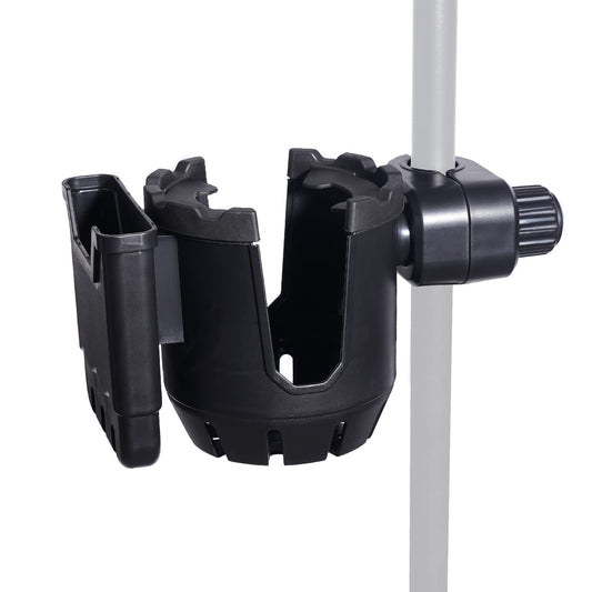 EASICOZI Microphone Stand Cup Holder with Phone Holder, Universal 2-in-1 Drink Bottle Holder for Music Mic Stand