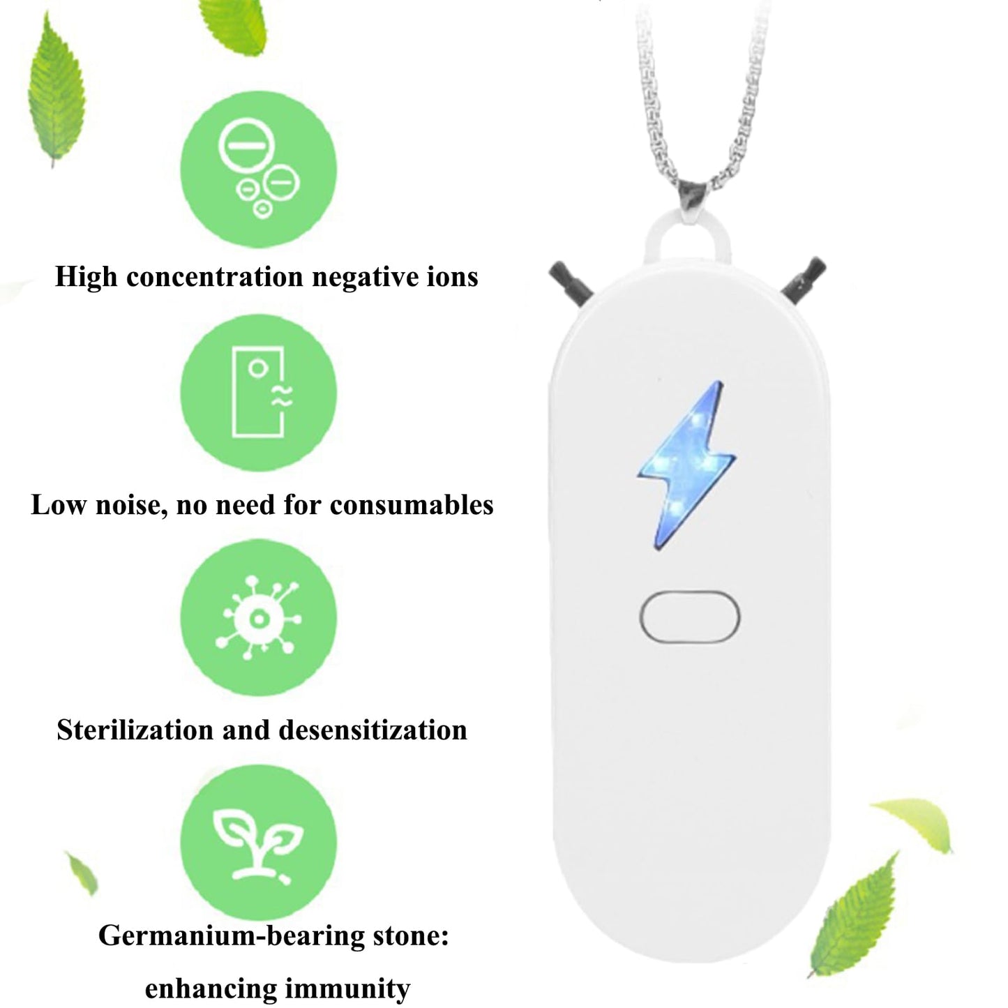 Series 8 Pro Max Rechargeable Personal Air Purifier, Portable Air Negative Ion Generator, Proven Performance, 12000 Million Ions