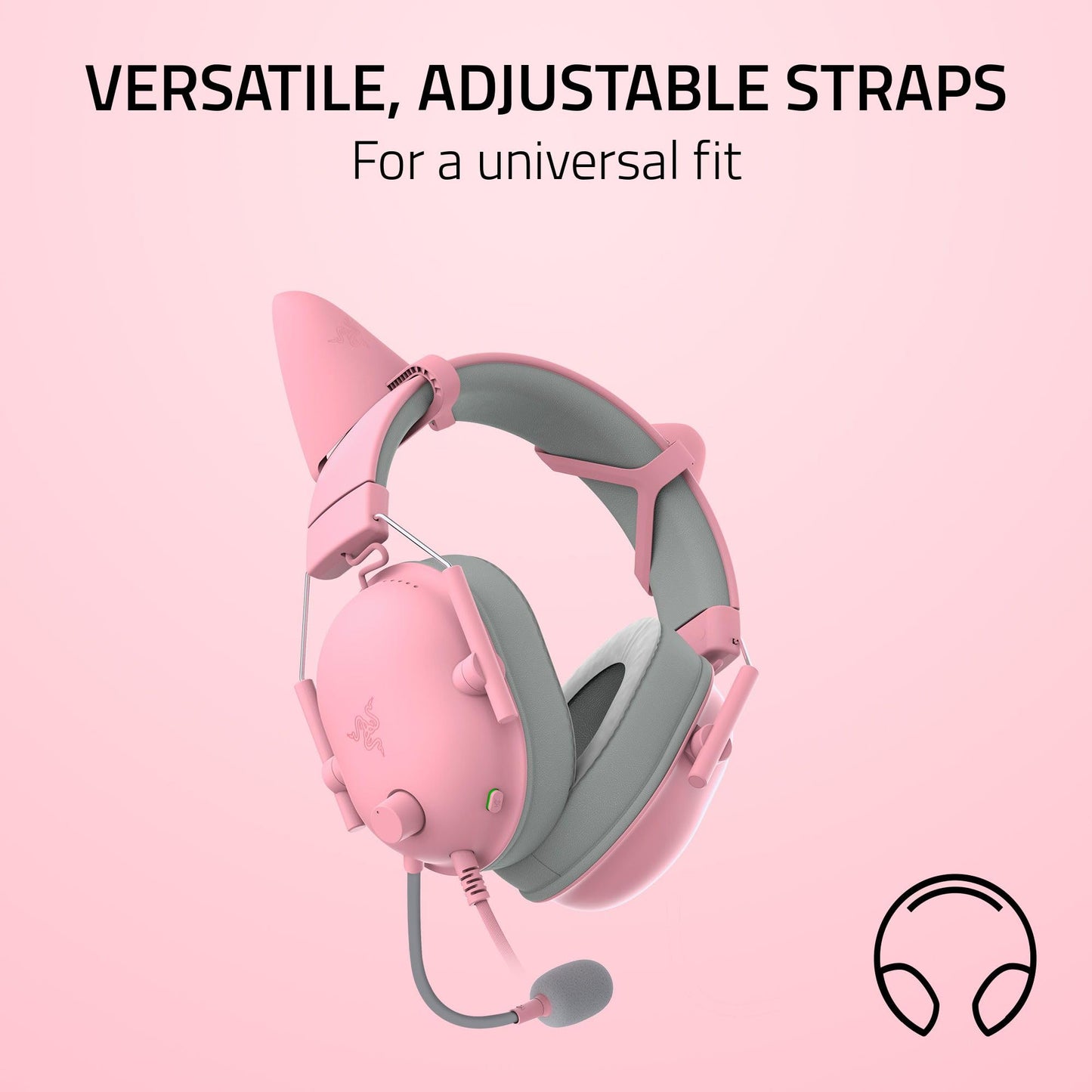 Razer Kitty Ears V2: Clip-on Kitty Ears for Headsets, Gaming Headphones - Universal Fit - Versatile, Adjustable Straps - Lightweight Sillicone…