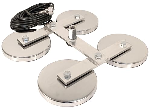 ProComm - PCTM54 - Heavy Duty 5 Quadruple Magnet Mount With Stud, 15' Rg58 And Attached Pl259 Connector