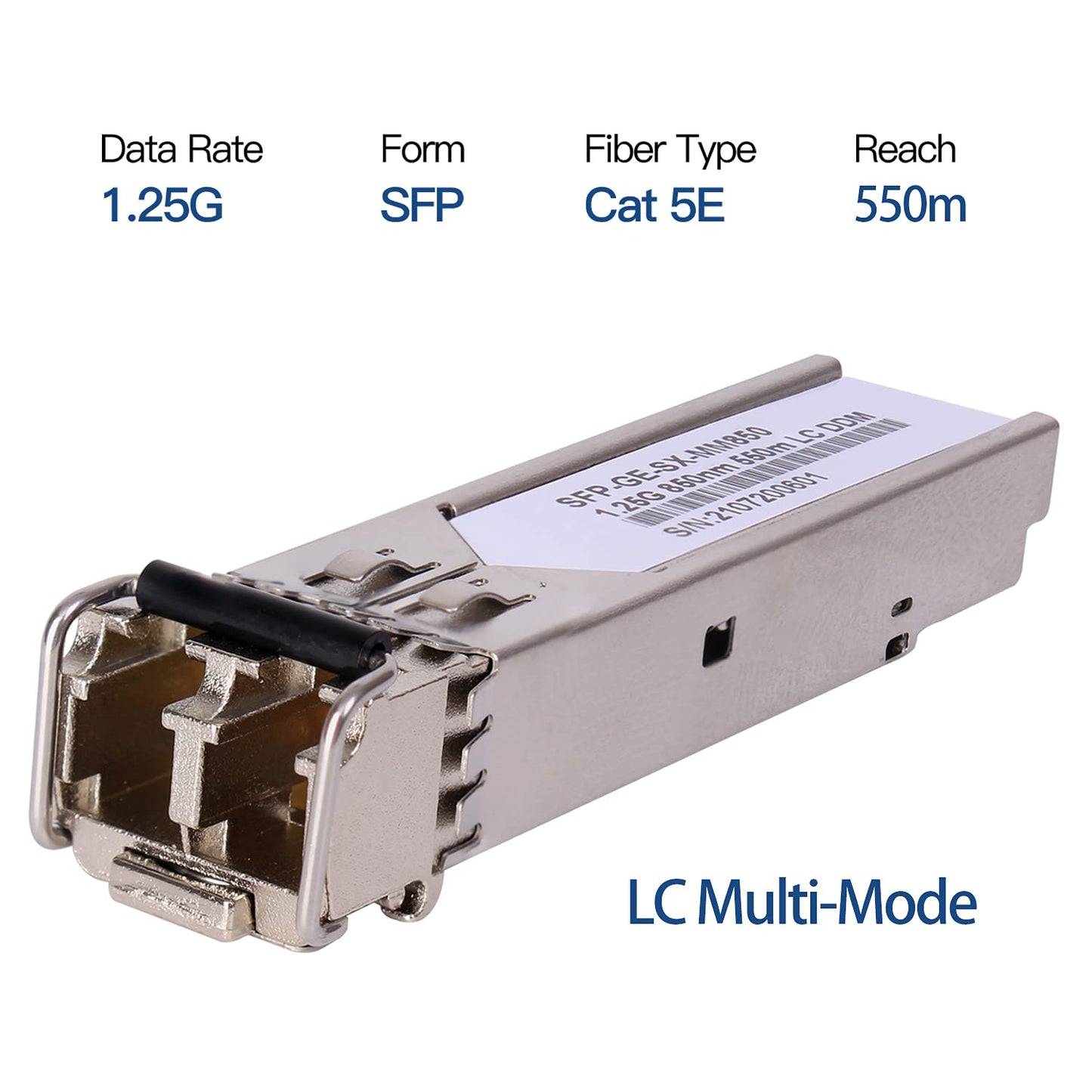 4 Pack 1.25G 850nm Multimode SFP LC Transceiver Fiber Module 550 Meters 1000Base-SX LC MMF for Cisco GLC-SX-MMD/SX-MM/SFP-GE-S,Fortinet,Ubiquiti UniFi