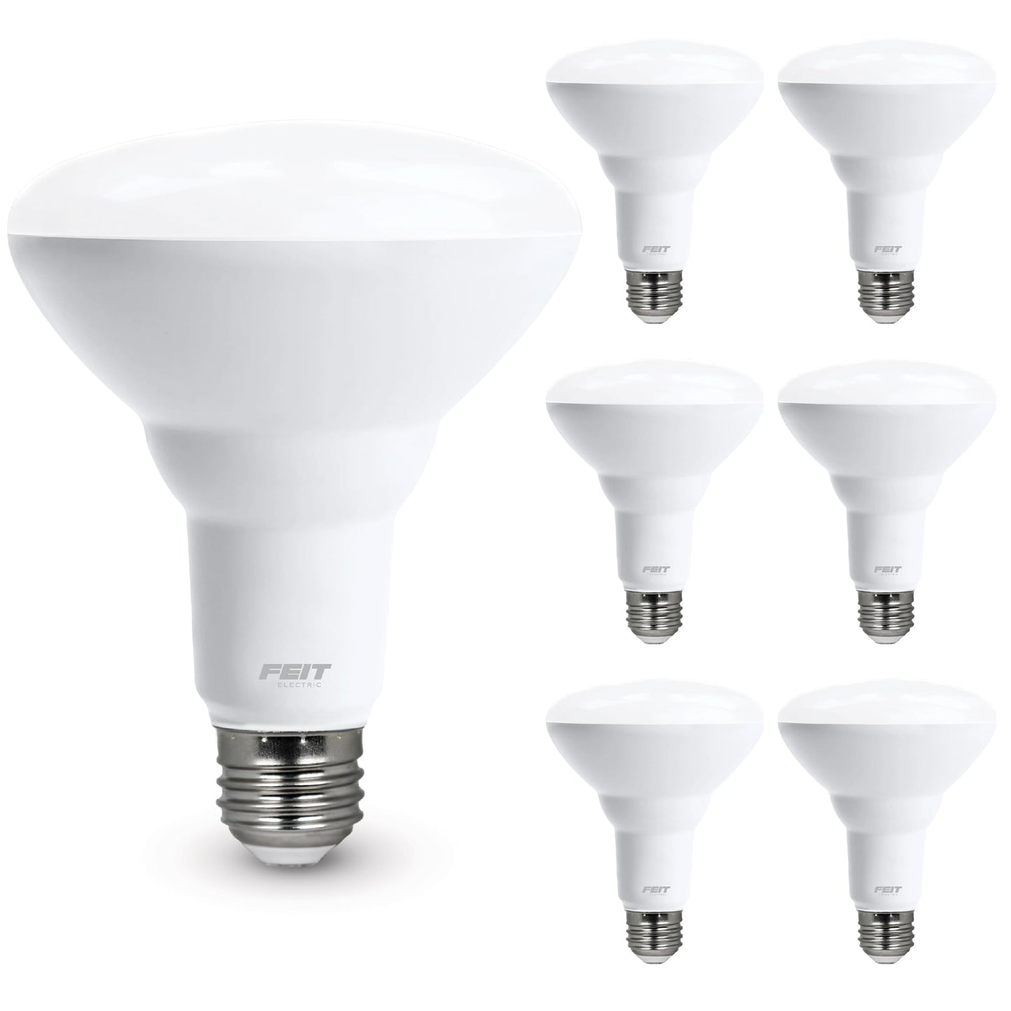 Feit Electric LED BR30 Light Bulbs, 65W Eq, Daylight, 6 Pack