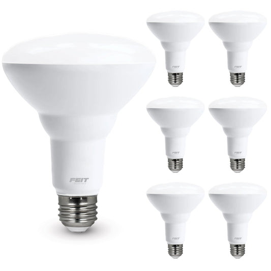 Feit Electric LED BR30 Light Bulbs, 65W Eq, Daylight, 6 Pack