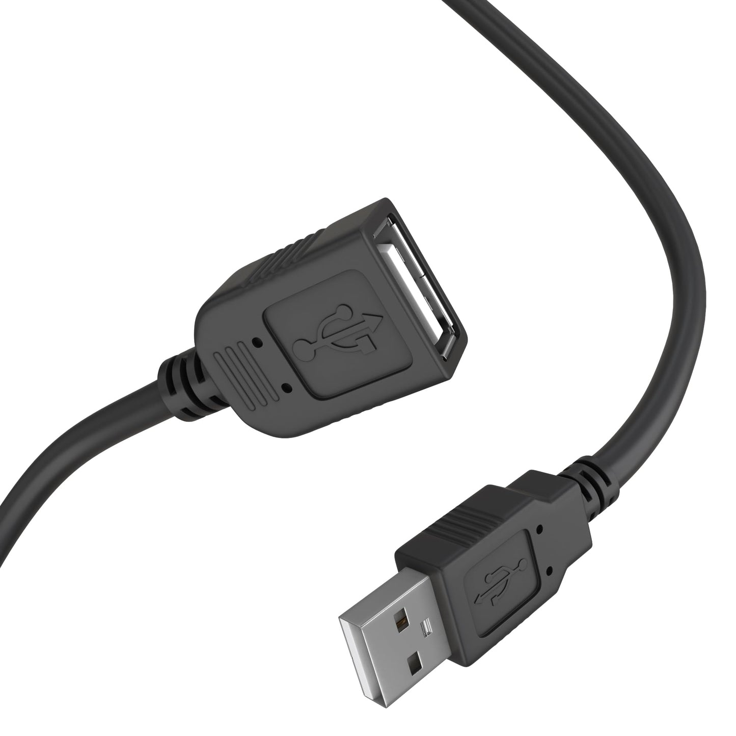 Cmple - High Speed USB to USB Extension Cable - Flexible Extender Cord - A Male to A Female Adapter Cable - USB 2.0 Extension Cable - 3 Feet Black