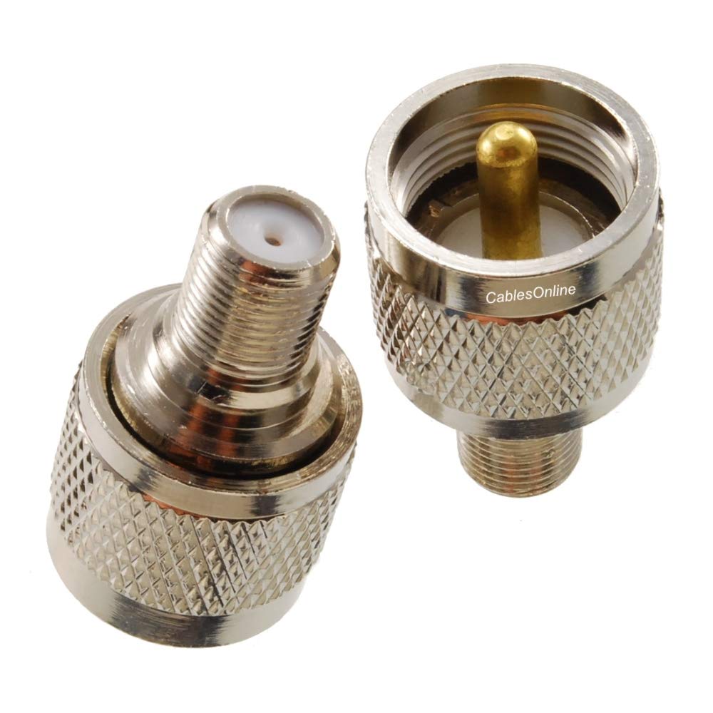CablesOnline, 5-Pack F-Type Female Connector to UHF PL259 Male 50-ohm Coaxial Adapters, RF-U112-5