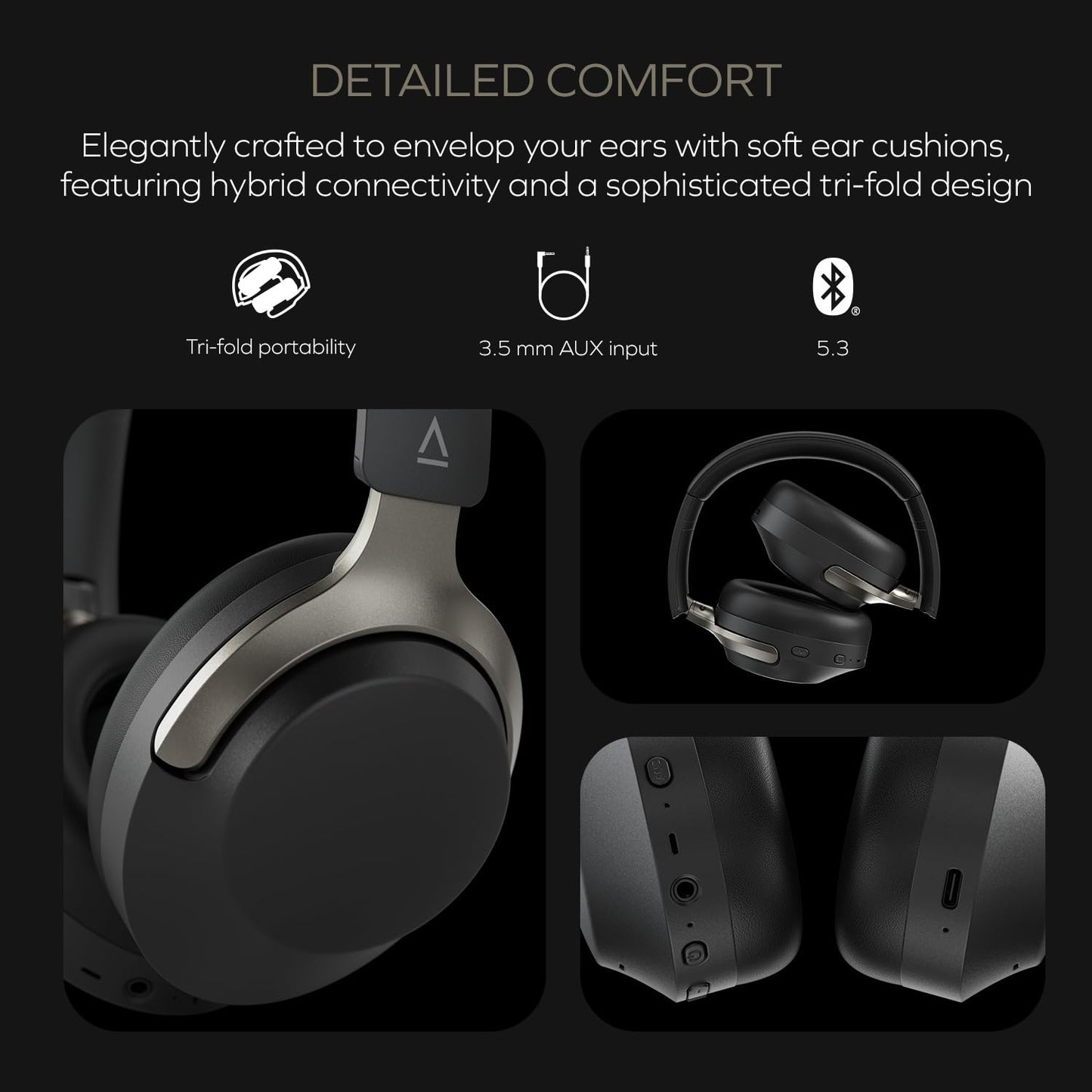 Creative Zen Hybrid SXFI Wireless Over-Ear Headphones with Super X-Fi Technology, Adaptive Hybrid Active Noise Cancellation, Ambient Mode, Up to 70