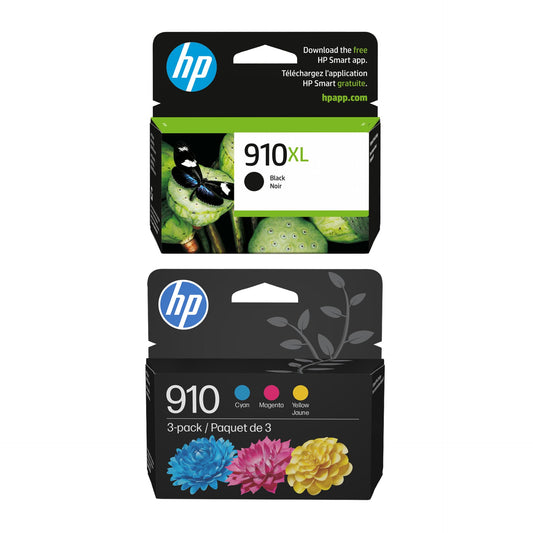 HP 910XL Blk/910 CMY Original Ink Bundle for OfficeJet Pro 8020/8030 Series
