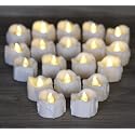 OWLBAY Set of 24 Battery Operated Timer LED Tealight Candles, Flickering Flameless Votive Candles for Halloween/Christmas and Party Decor, 6 Hours On