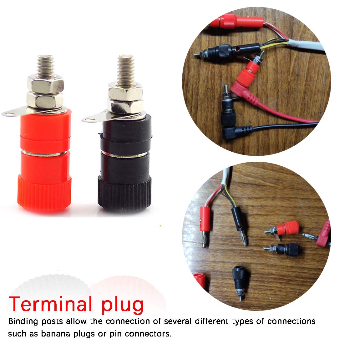 HiLetgo 20pcs JS-910B JS-919 Terminal Wire Connectors JS-910B Jack Socket Female Binding Banana Plugs Terminal Connector Binding Post 4mm Banana Plug