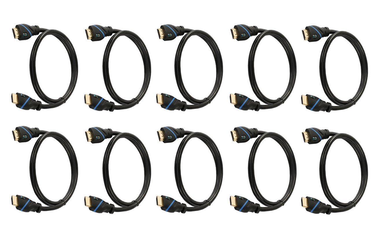 Monoprice 6079 1.5' 28AWG High Speed with Ethernet HDMI Cable with Ferrite Cores - Black