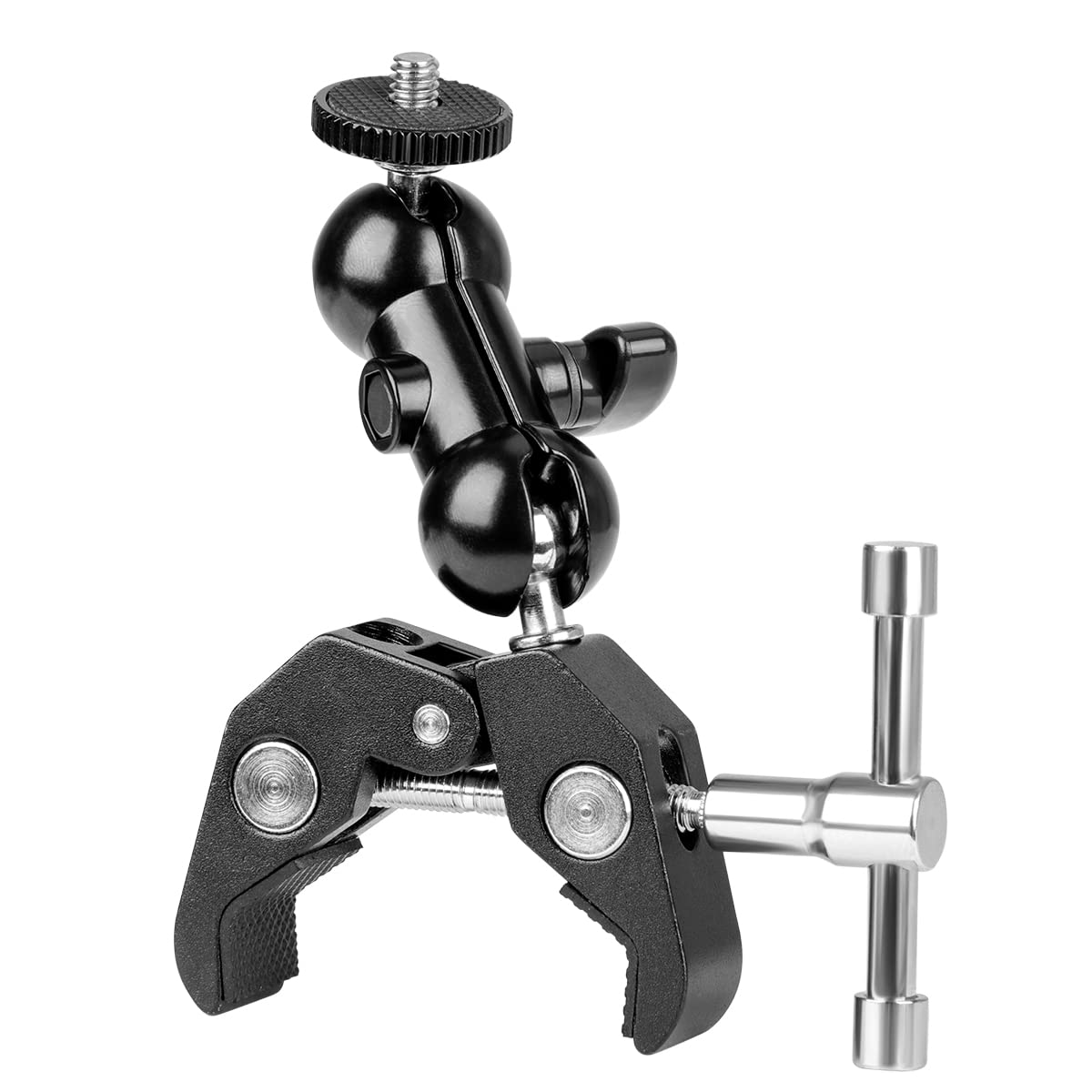 koolehaoda Double Ballhead Ball Arm Camera Clamp Mount Monitor Mount Bracket with Crab Clamp for Ronin M Ronin MX Freefly MOVI Microphones(Double Ball