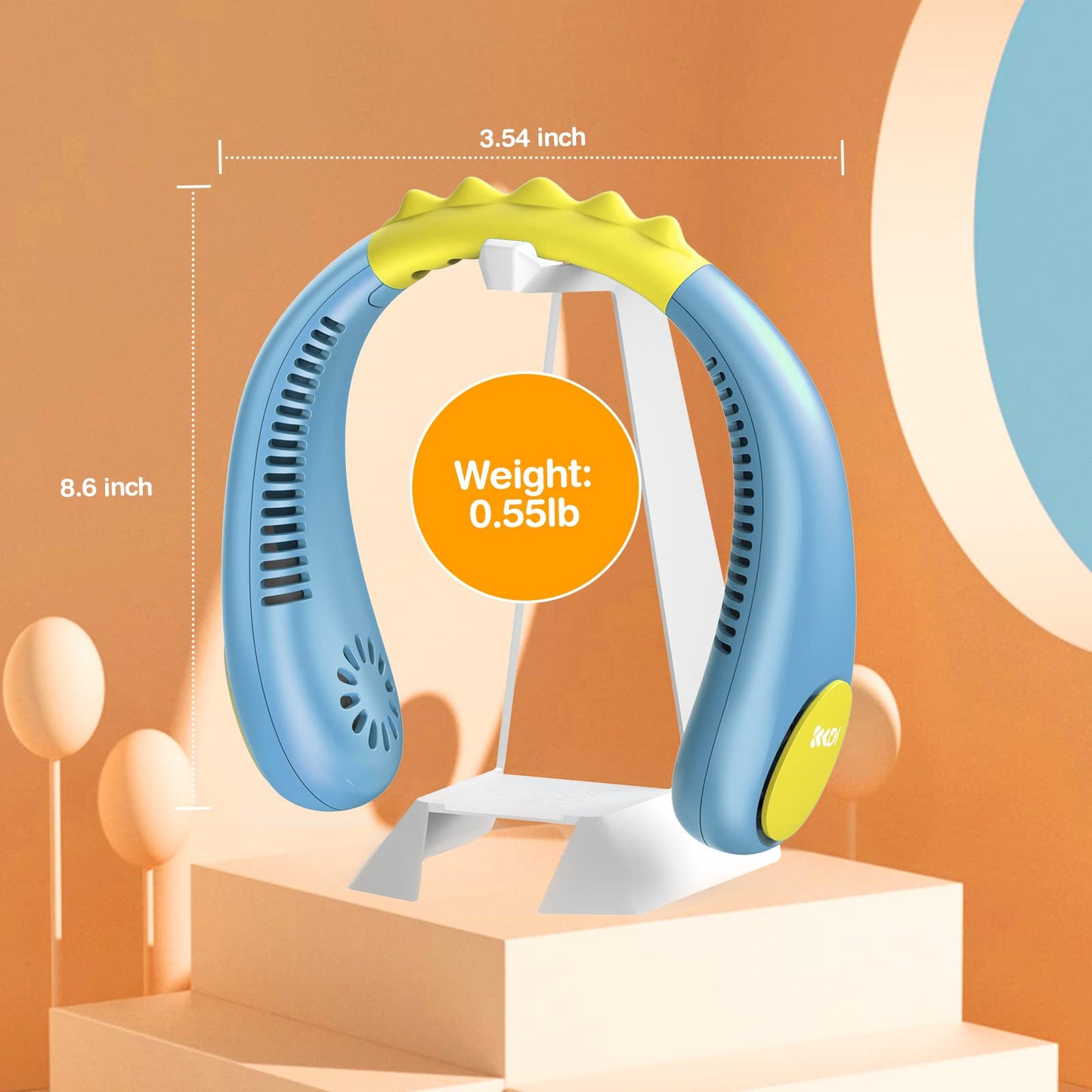 Kids Neck Fan, Portable Bladeless Fans for Kid 4-14Y Girls & Boys, 2600mAh USB Personal Mini Cooling Fan for Travel/Camping/Study, 4 Speeds