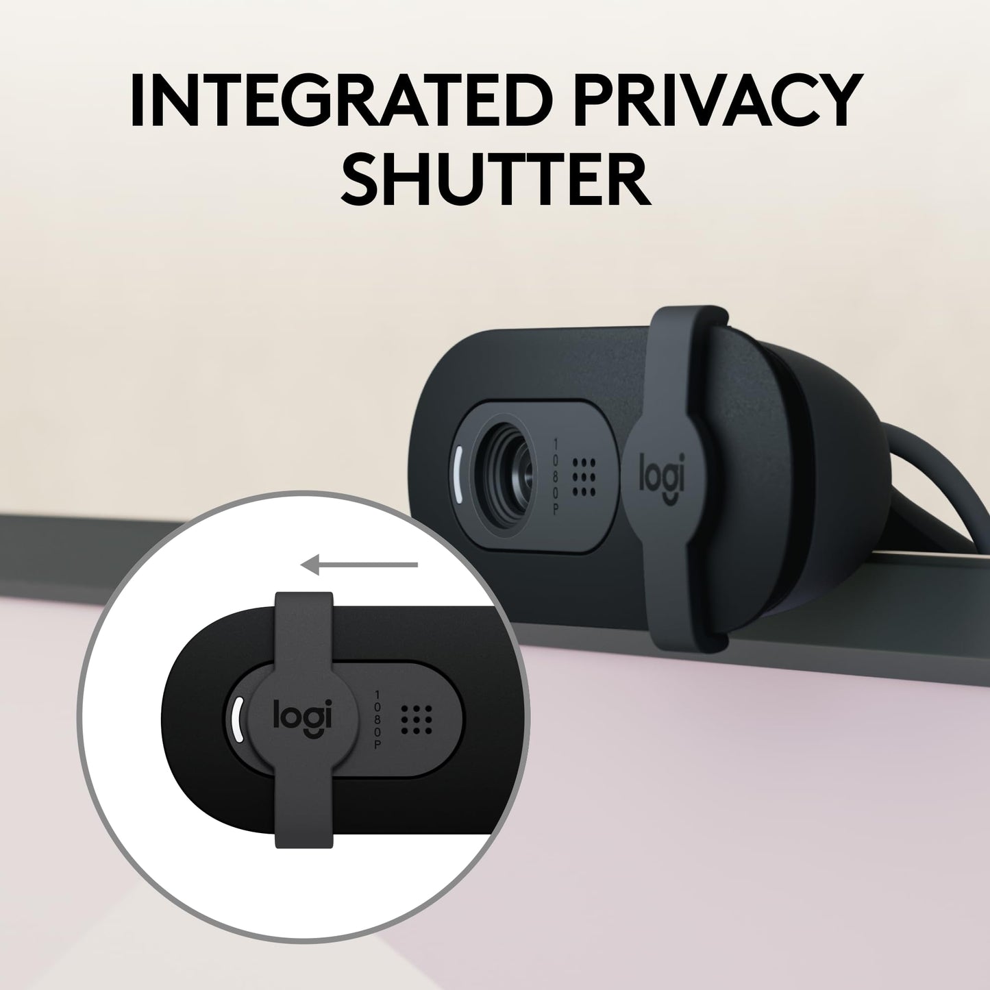 Logitech Brio 101 Full HD 1080p Webcam for Meetings, Streaming, Desktop, Laptop, PC - Built-in Mic, Shutter, Works with Zoom, Microsoft Teams
