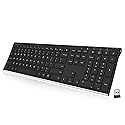 Arteck 2.4G Wireless Keyboard Stainless Steel Ultra Slim Full Size Keyboard with Numeric Keypad for Computer/Desktop/PC/Laptop/Surface/Smart TV