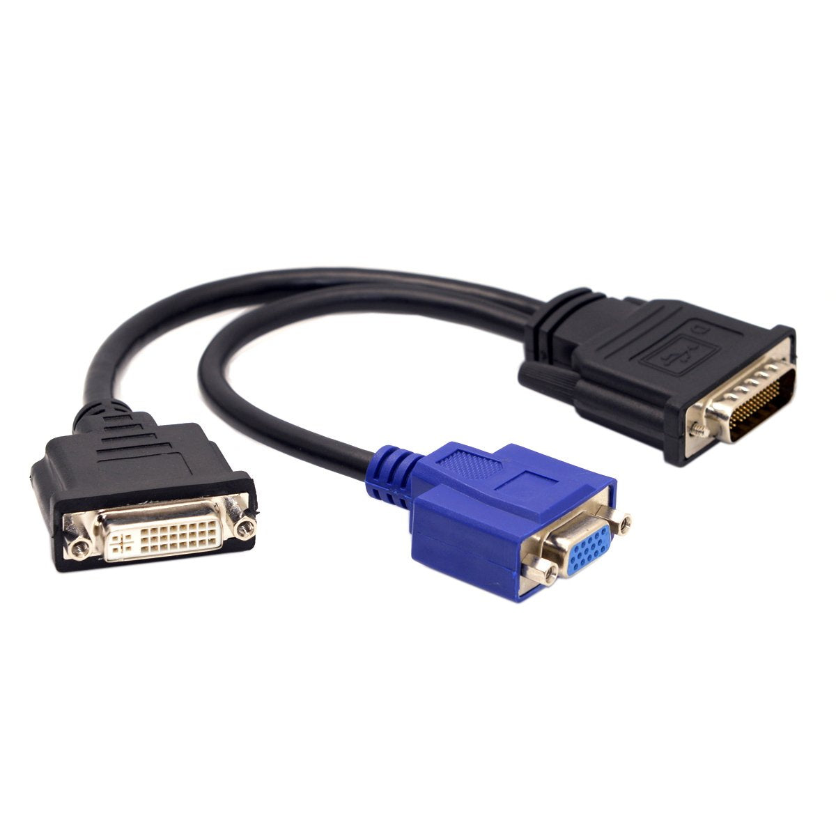 cablecc DMS-59 Male to DVI 24+5 Female & VGA RG 15pin Female Splitter Extension 15cm