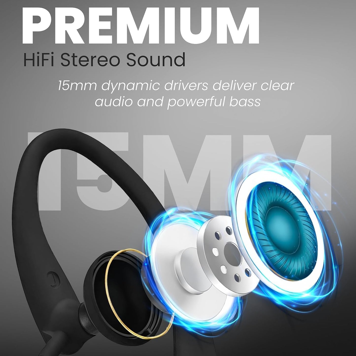 PHILIPS USB-C Wired Earbuds with Microphone, Secure Fit Over-Ear Sport Earhooks, Deep Bass 15mm Drivers, in-Line Controls, Plug-and-Play USB-C
