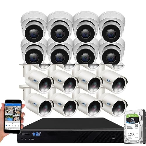 GW Security 4K 8MP 2.8-12mm Varifocal Zoom Lens Outdoor/Indoor PoE IP Bullet Security Camera, 196ft IR Night Vision (GW8080IP POE)