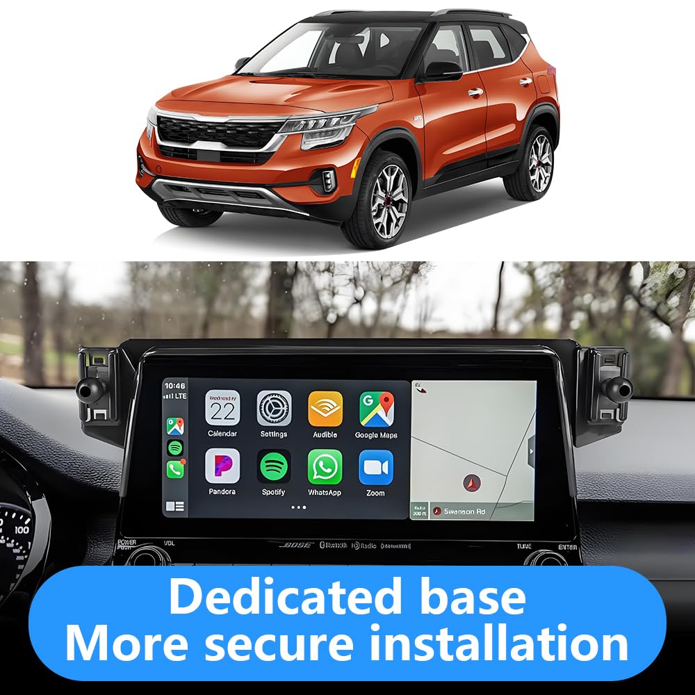 LUNQIN Car Phone Holder for Kia Seltos 2021 2022 2023 Auto Interior Accessories Best Cell Phones Mount Cellphone Mobile Cradle Charging Navigation