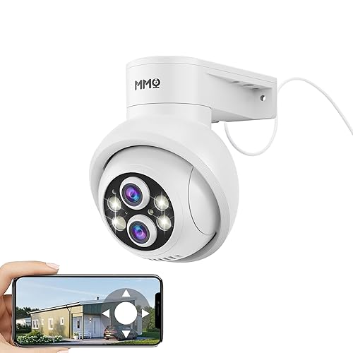 MMQ Security Camera Wireless, 2MP Dual Lens Camera for Home Security, Outdoor Camera PTZ with 10X Hybrid Zoom, Auto Tracking Human Detection, 2-Way