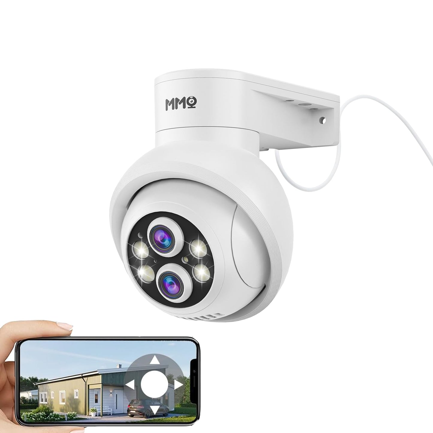 MMQ Security Camera Wireless, 2MP Dual Lens Camera for Home Security, Outdoor Camera PTZ with 10X Hybrid Zoom, Auto Tracking Human Detection, 2-Way