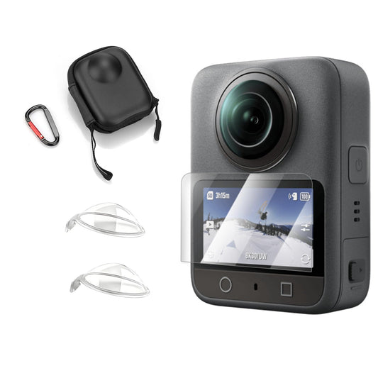 VEETALEE Lens Guards Set for DJI Osmo 360, Include PC Lens Protector Cover, 2 Pack Screen Protectors, PU Carrying Case, Accessories Kit Compatible