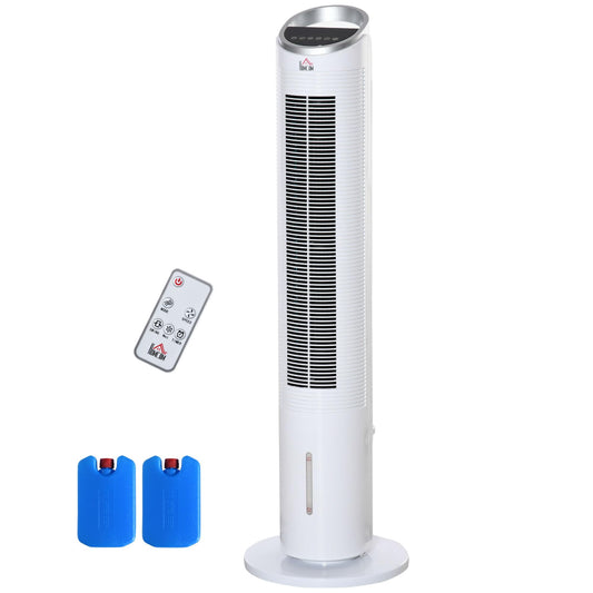 40 Inch 3-in-1 Evaporative Air Cooler with Humidifier, Ice Cooling Fan, 52° Oscillating, 3 Speeds, 3 Modes, 8H Timer, Remote Control, White