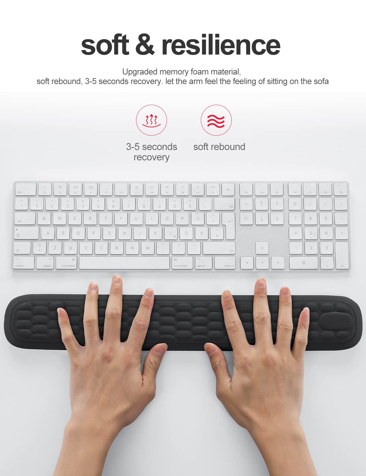 VAYDEER Wrist Rest Set Keyboard and Mouse Wrist Rest, Ergonomic Gel Pad for Desk, Memory Foam Support for Office, Gaming, Computer, Laptop, Mac