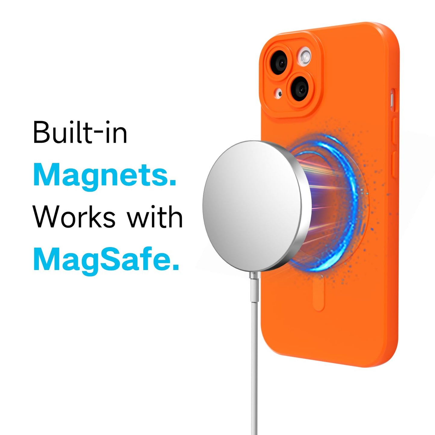 Svanove for iPhone 13 Phone Case Silicone Magnetic, Compatible with Magsafe Case Cute for Women, Girly Bright Color Glossy Jelly Thin Slim Hard Mag