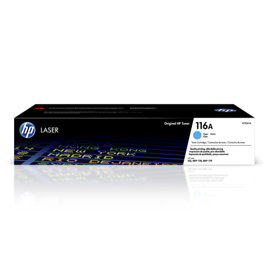 HP 116A Cyan Toner Cartridge | Works Color Laser 150 Series, Color Laser MFP 178, 179 Series | W2061A
