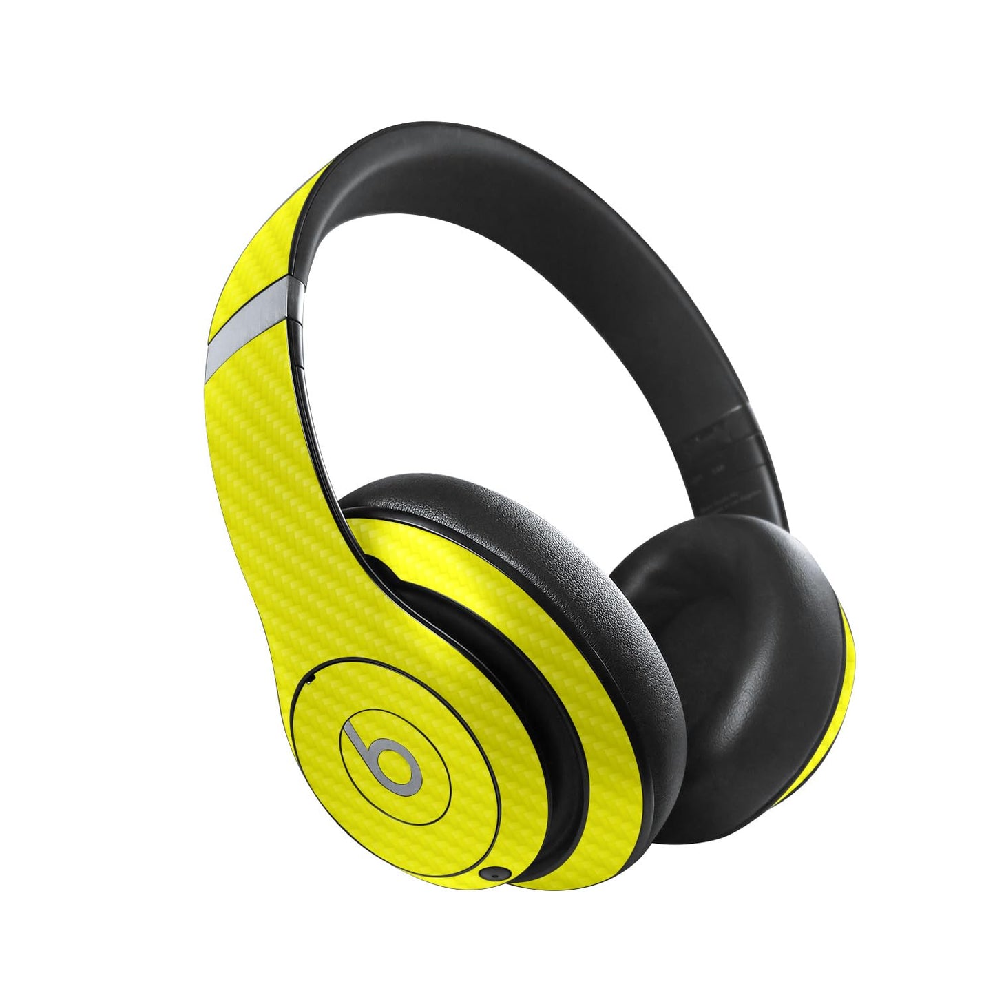 MightySkins Carbon Fiber Skin Compatible with Beats Studio Pro - Solid Yellow | Protective, Durable Textured Carbon Fiber Finish | Easy to Apply