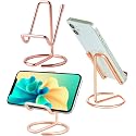 ROSYQUARZ Cell Phone Stand for Desk, Metal Mobile Phone Stand Holder, Cute Rose Gold Cell Phone Display Holder Phone Dock Compatible with All Mobile